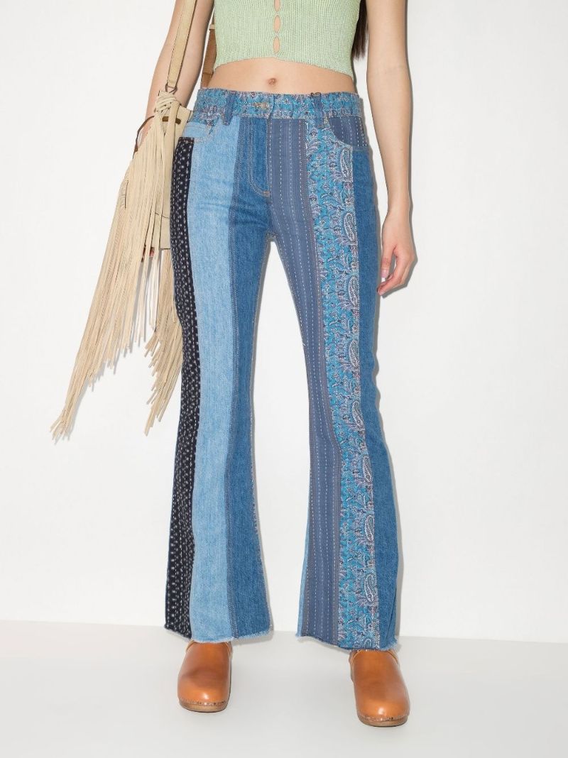 Flared Patchwork Jeans
