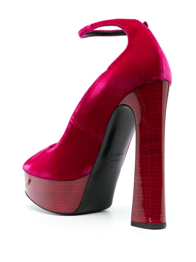 Pink Padlock 145 Velvet Platform Sandals