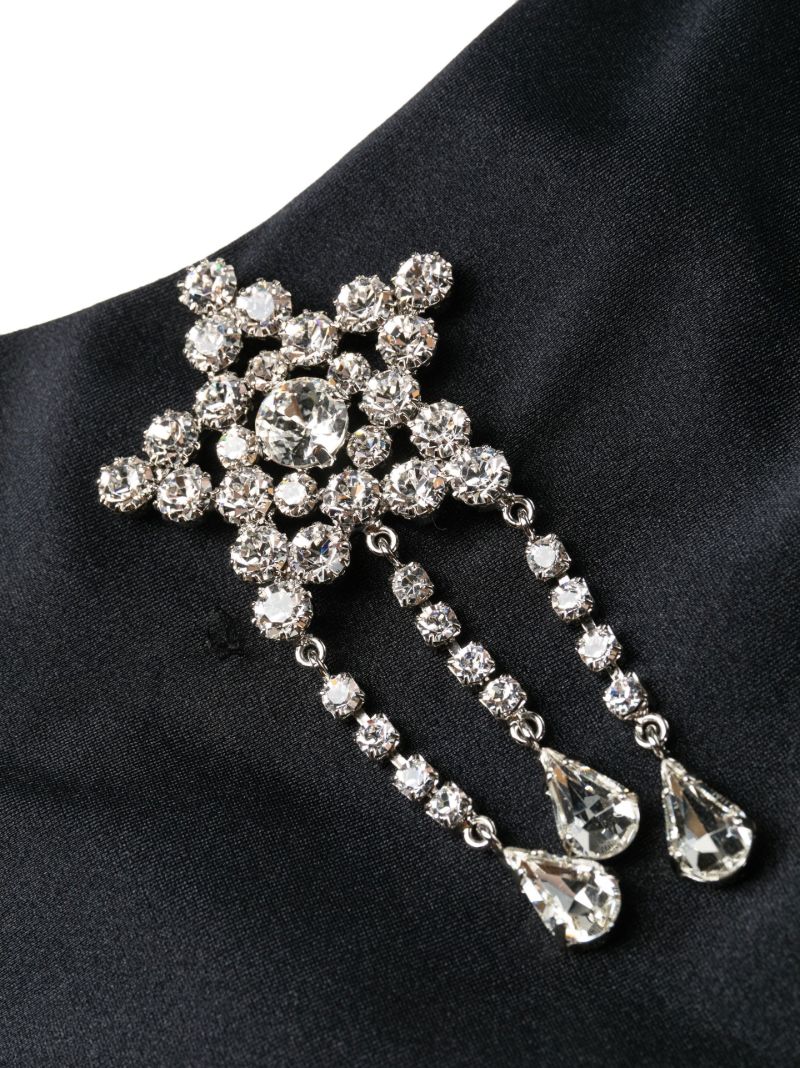 Black Crystal-embellished Bikini