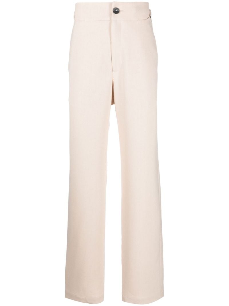 Neutral Black Prince Straight-leg Cotton Trousers
