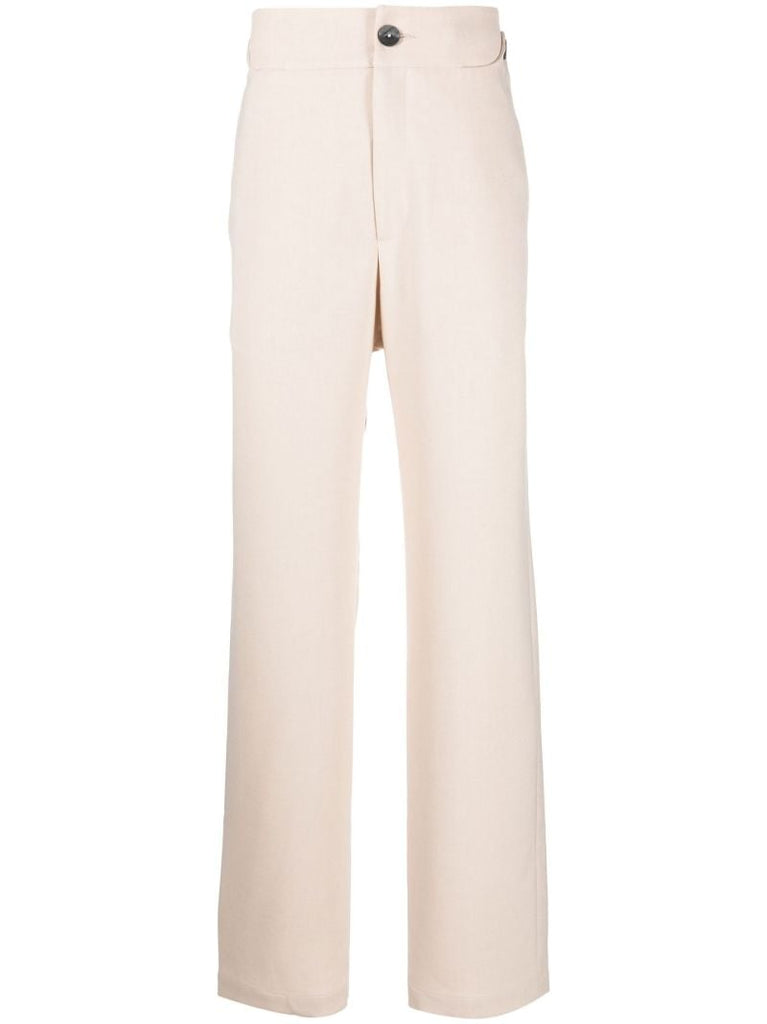 Neutral Black Prince Straight-leg Cotton Trousers