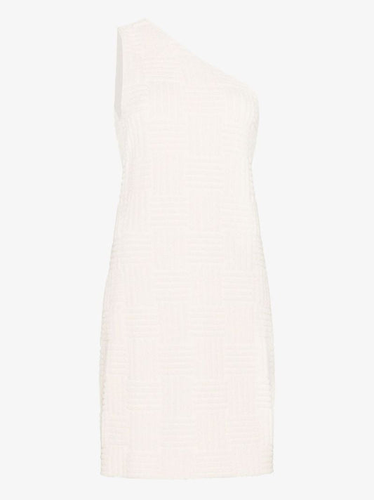 White One-shoulder Towelling Mini Dress