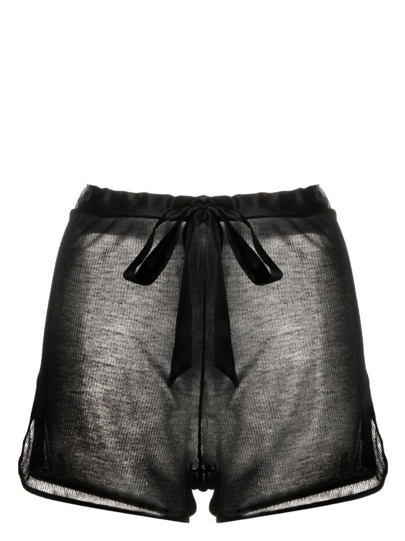Black Intime Ribbed Lounge Shorts