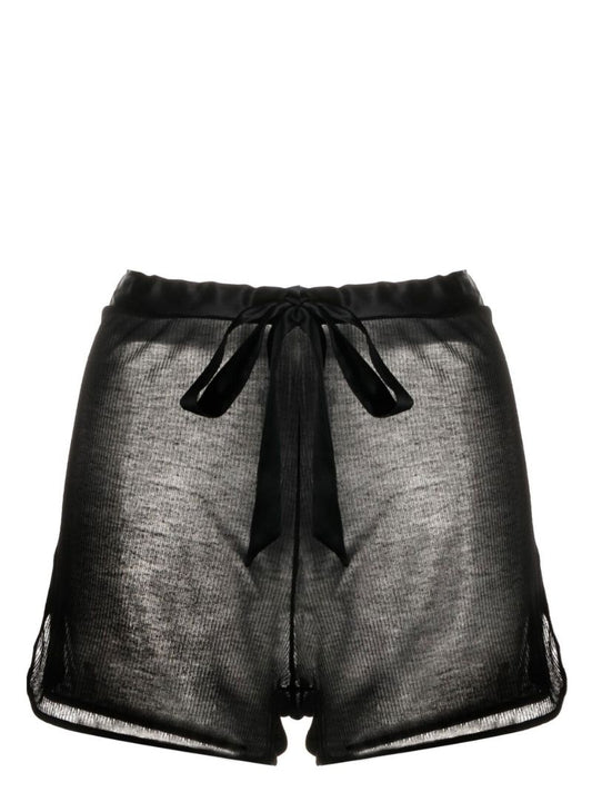 Black Intime Ribbed Lounge Shorts