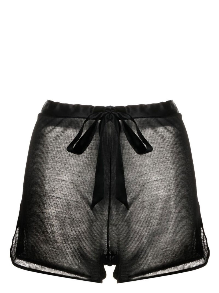 Black Intime Ribbed Lounge Shorts