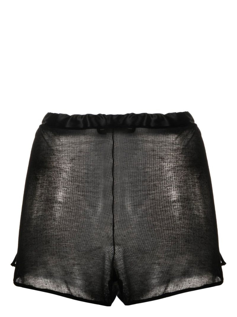 Black Intime Ribbed Lounge Shorts