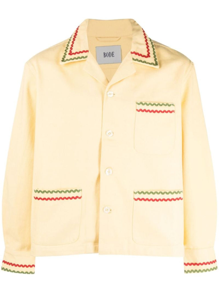 Yellow Rickrack Embroidered Jacket
