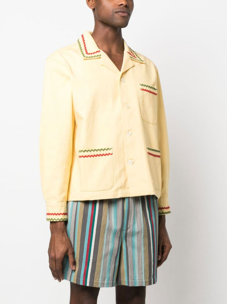 Yellow Rickrack Embroidered Jacket