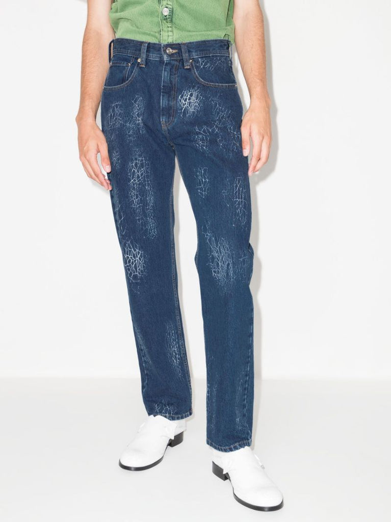 X Kamil Abbas X Browns Focus Blue Ushi Printed Jeans