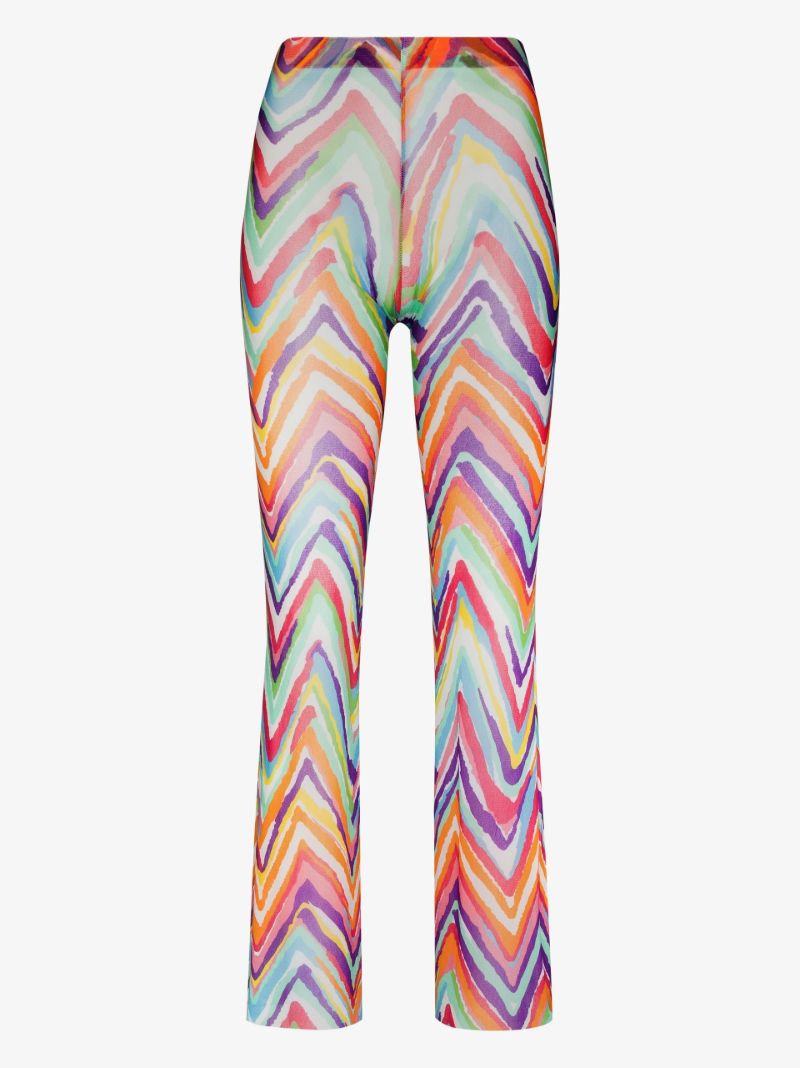 Multicolour Chevron Pattern Mesh Trousers