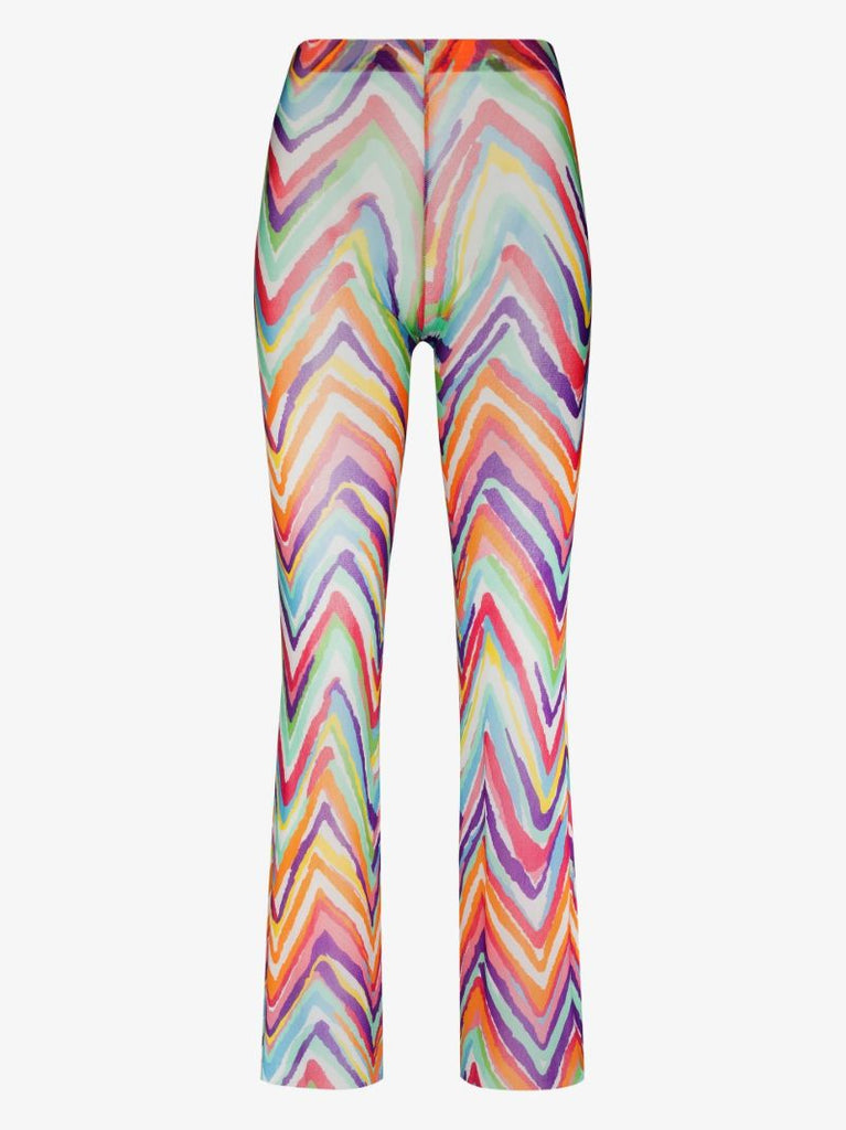 Multicolour Chevron Pattern Mesh Trousers