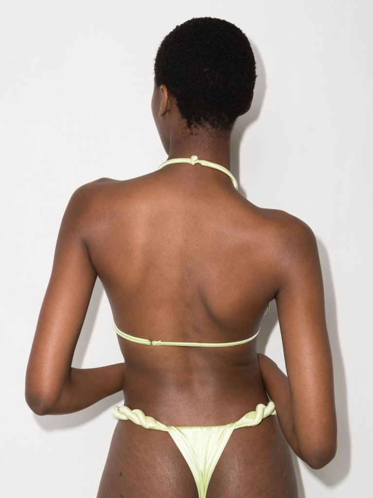 Woven Triangle Bikini Top