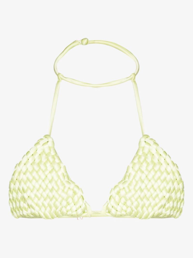 Woven Triangle Bikini Top