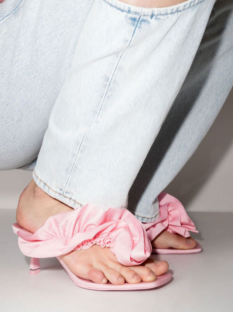 Pink Celeste 30 Ruffle Trim Sandals
