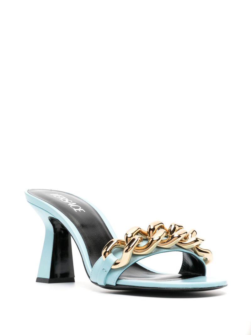 Blue Medusa Chain 70 Leather Mules