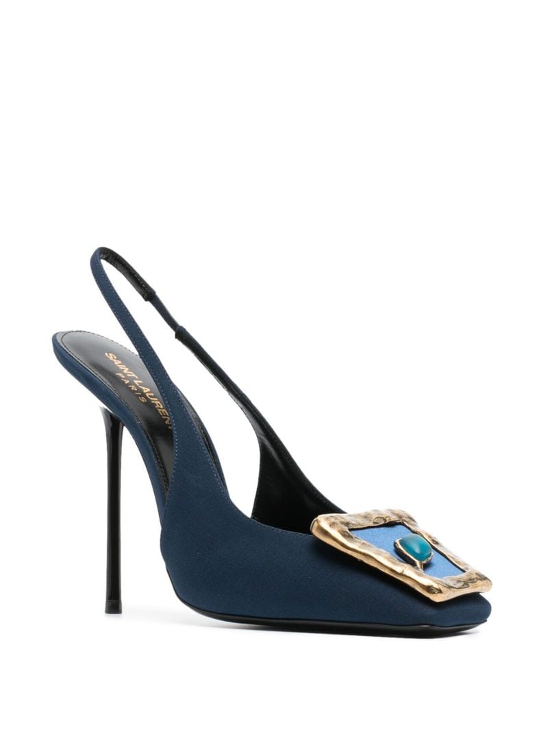 Blue Maxine 115 Satin Slingback Pumps