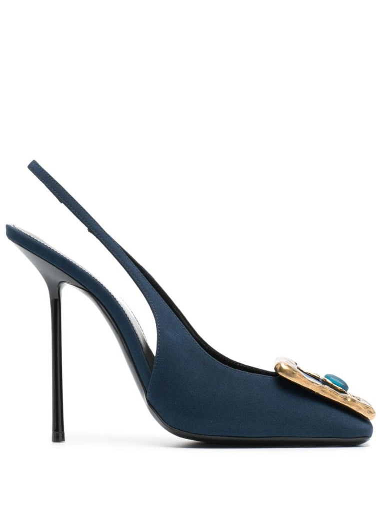Blue Maxine 115 Satin Slingback Pumps