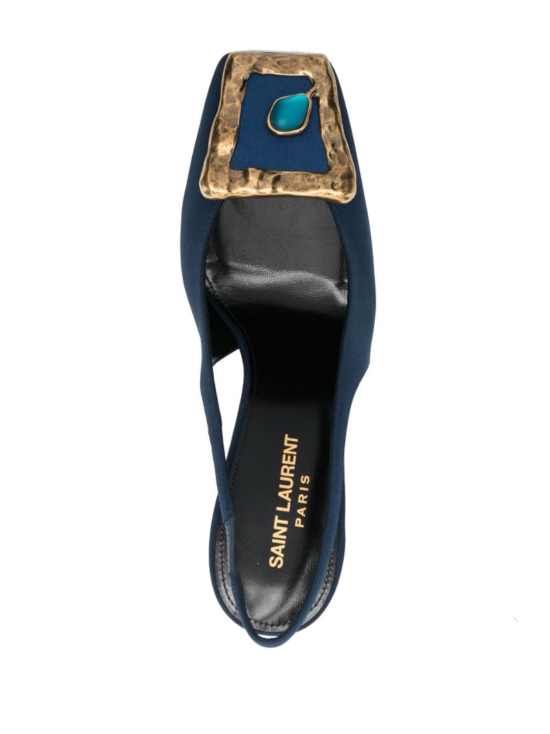 Blue Maxine 115 Satin Slingback Pumps