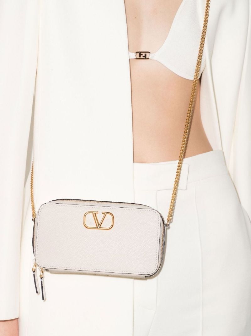 White Vlogo Leather Mini Bag