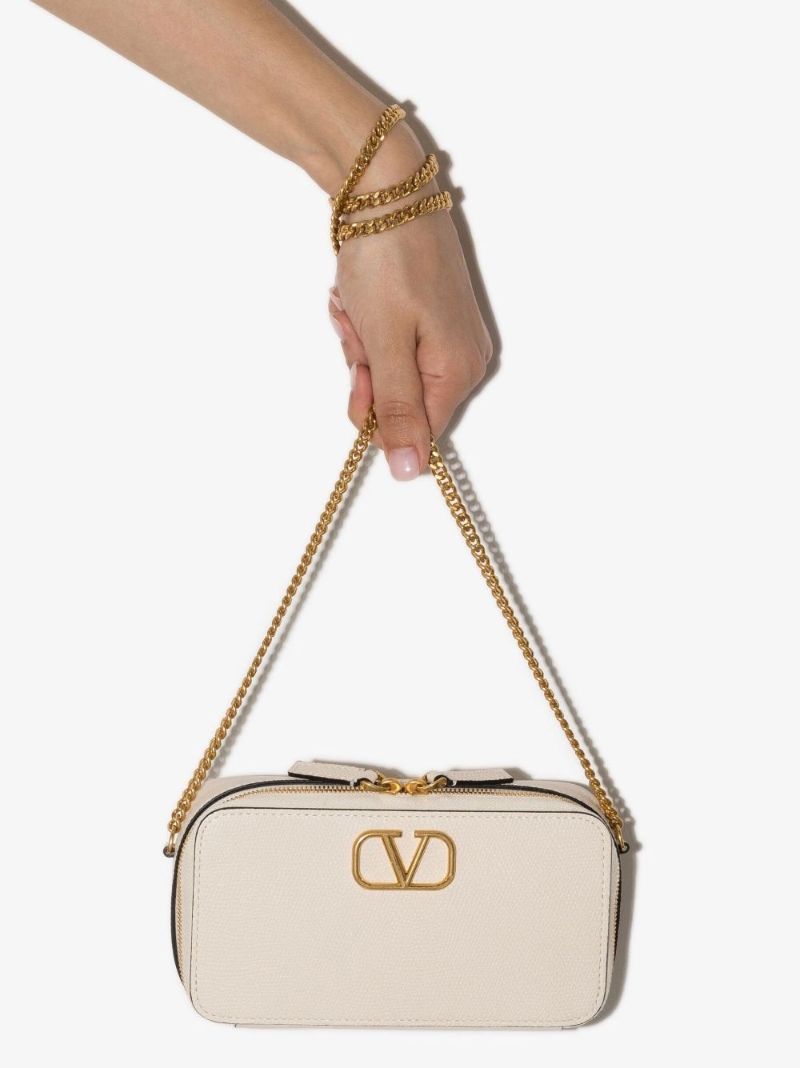 White Vlogo Leather Mini Bag