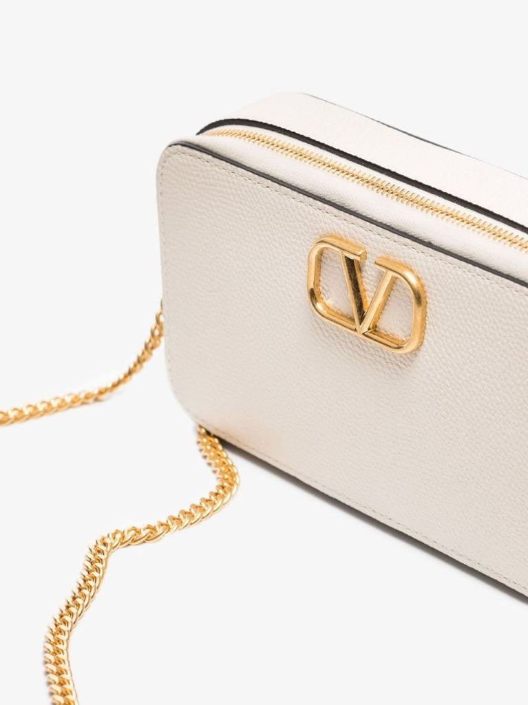 White Vlogo Leather Mini Bag