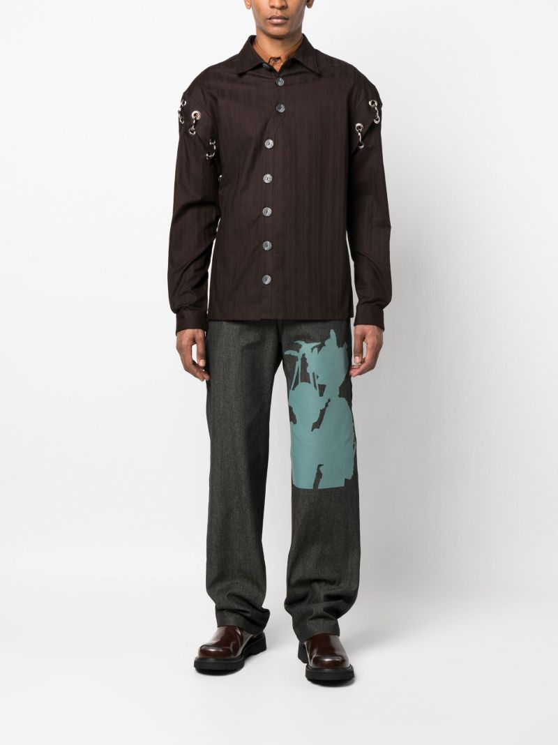 Blue Nomoli Screen Printed Denim Jeans