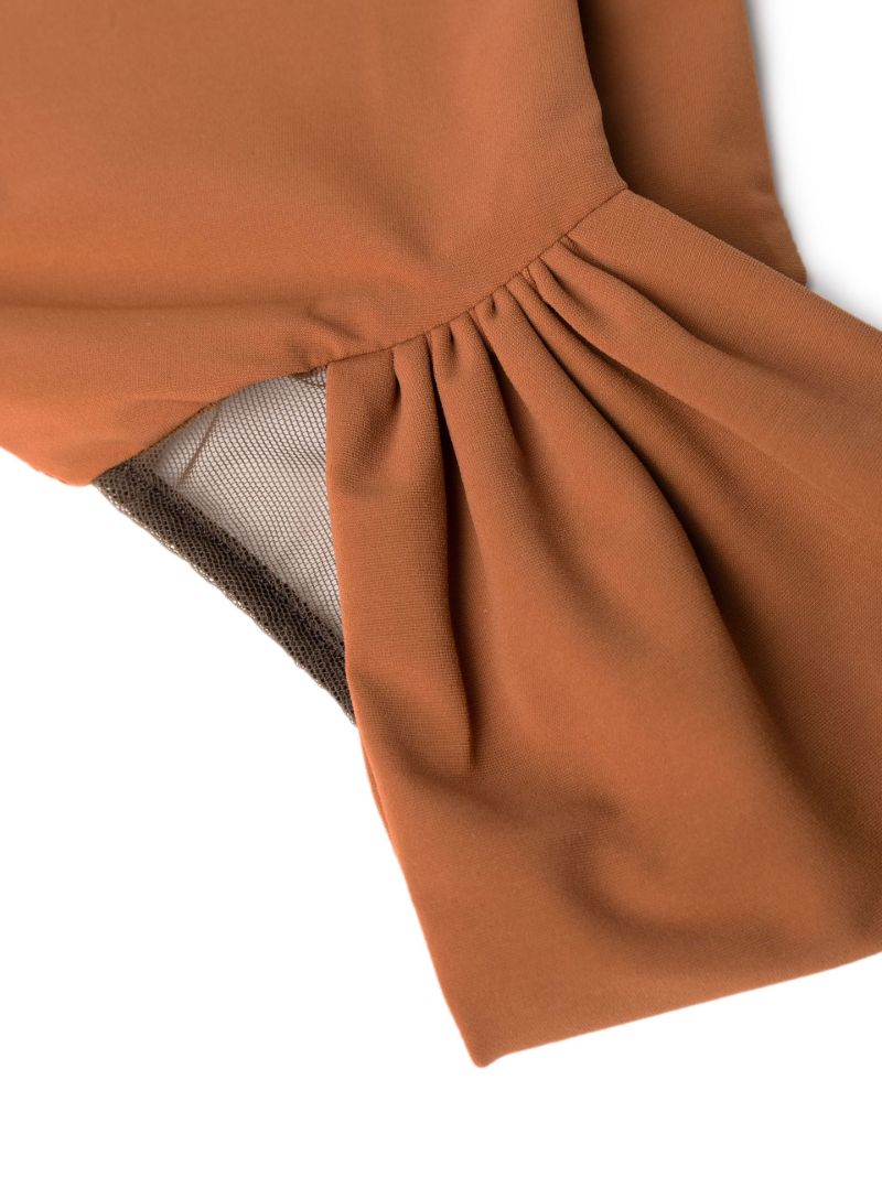 Brown Ruched Bikini Bottoms