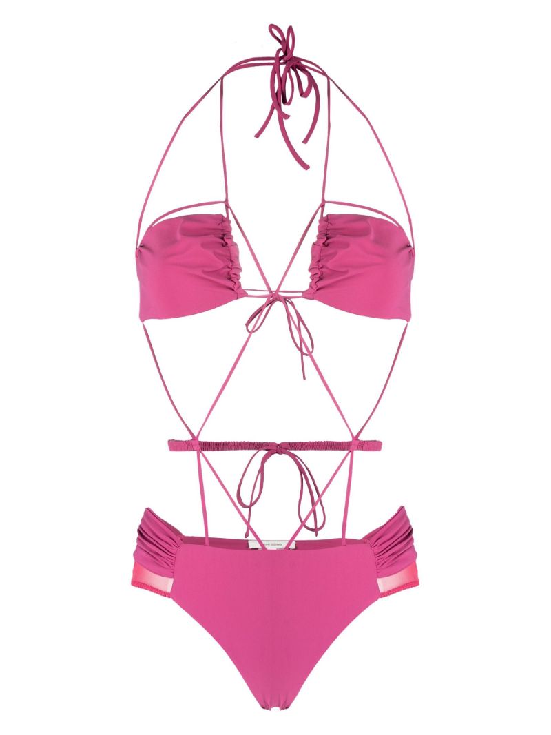 Pink Ruched Swimsuit