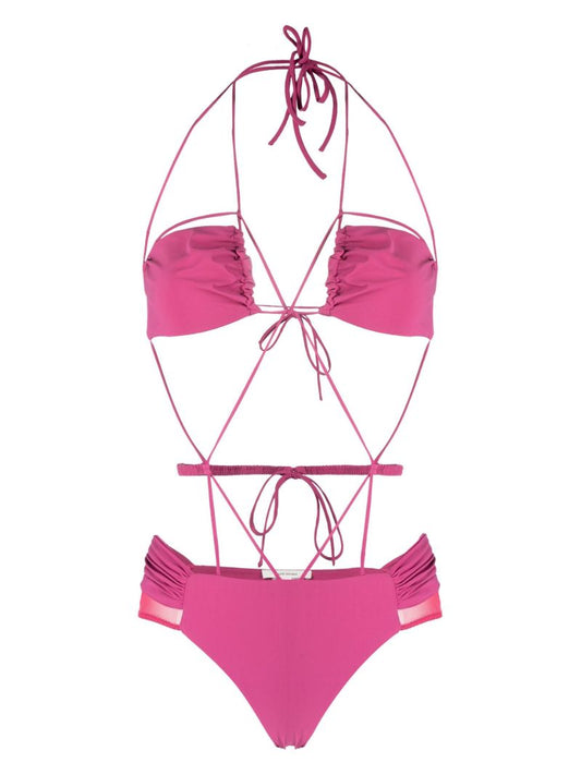 Pink Ruched Swimsuit