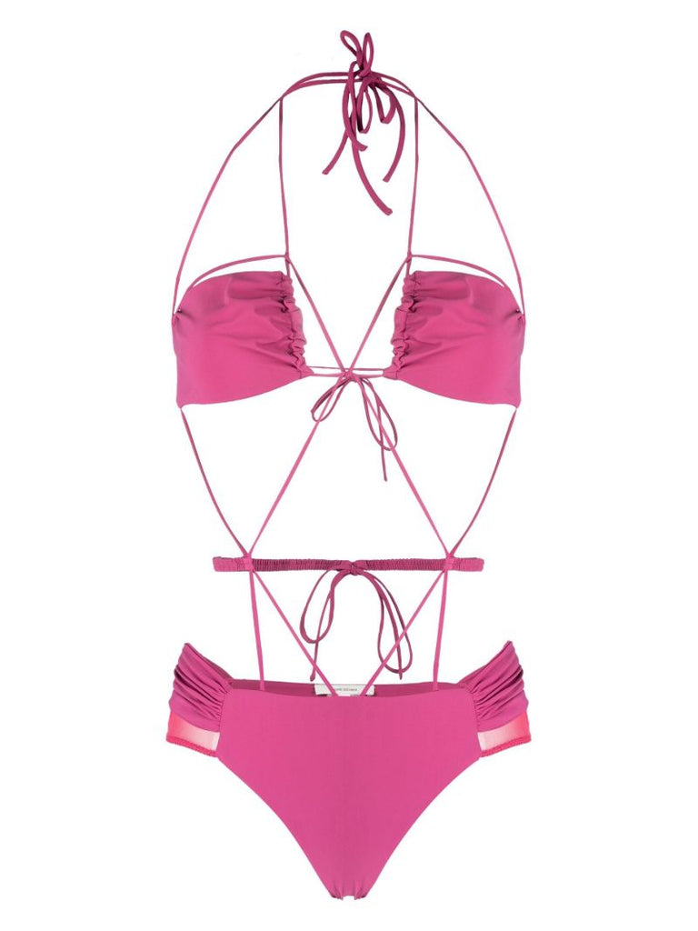 Pink Ruched Swimsuit