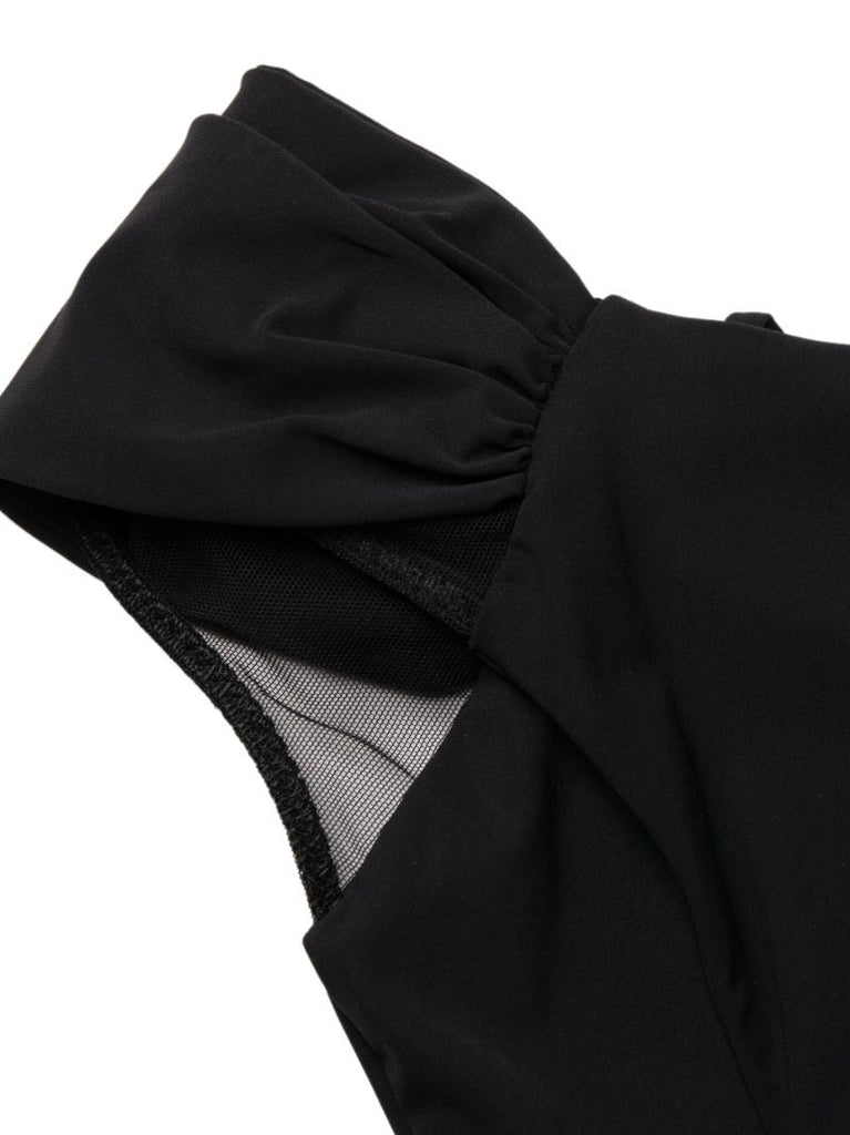 Black Multi-strap Ruched Swimsuit