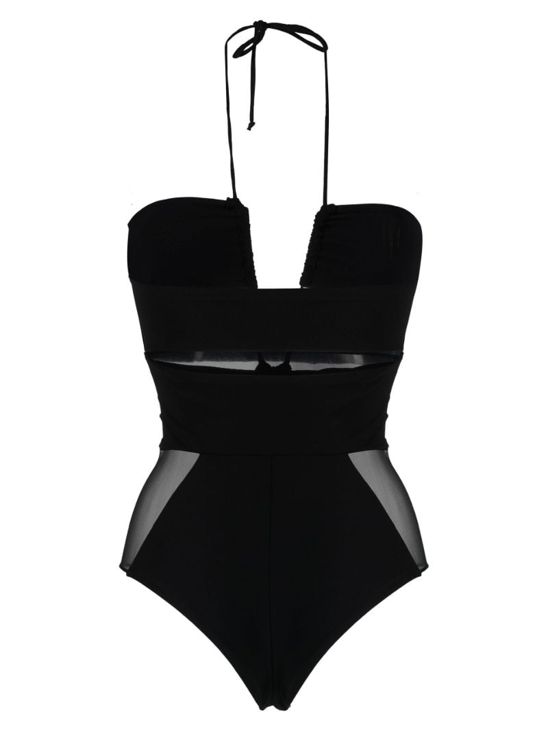 Black Gathered Swimsuit