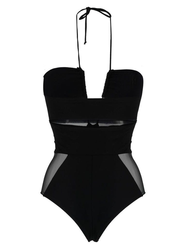 Black Gathered Swimsuit