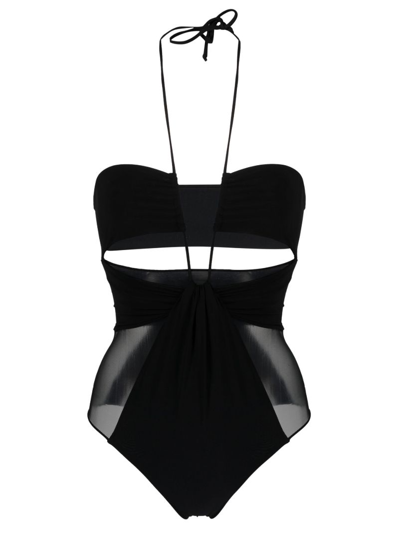 Black Gathered Swimsuit