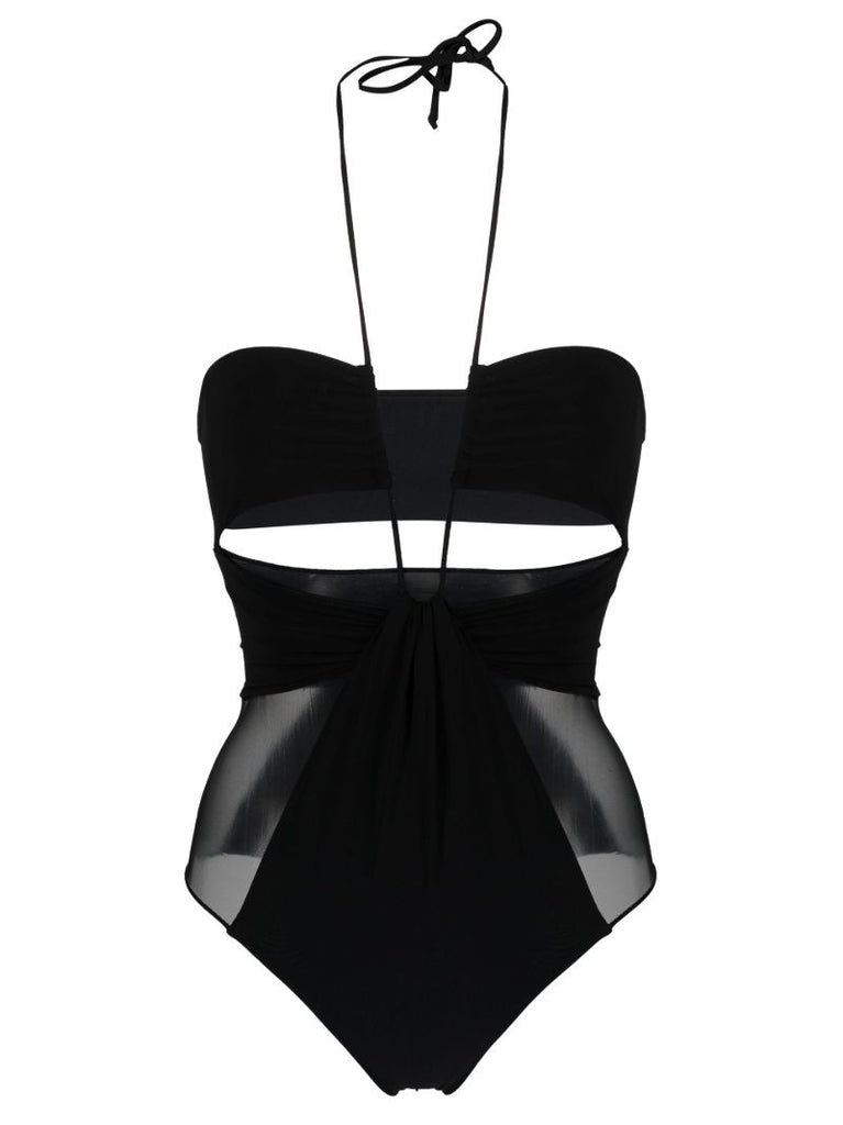 Black Gathered Swimsuit