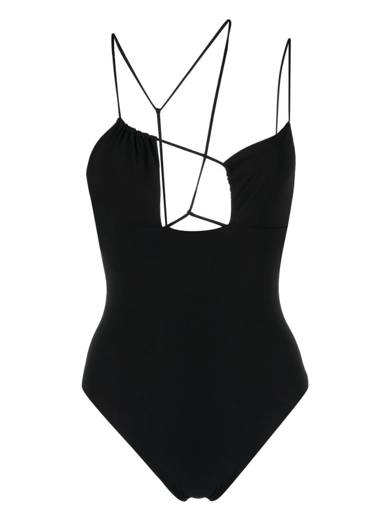 Black Strap Detail Swimsuit