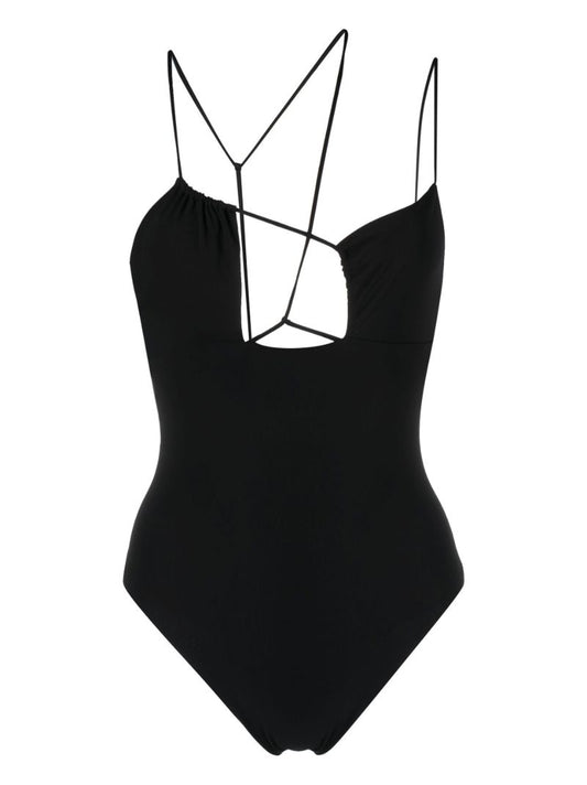 Black Strap Detail Swimsuit