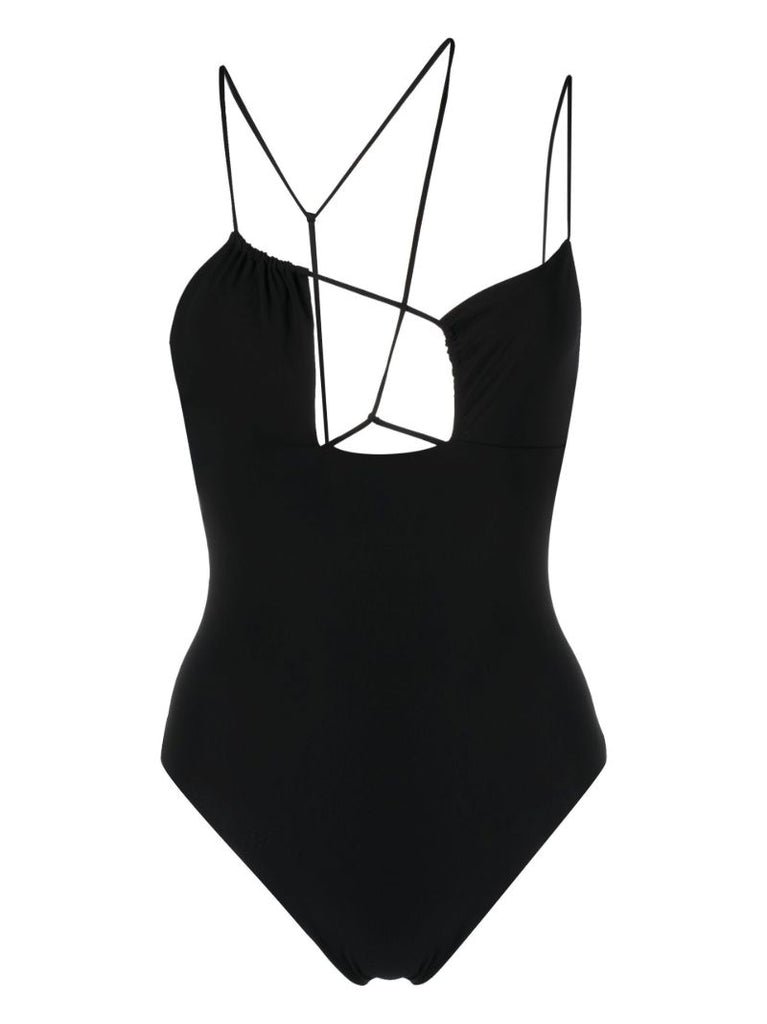 Black Strap Detail Swimsuit