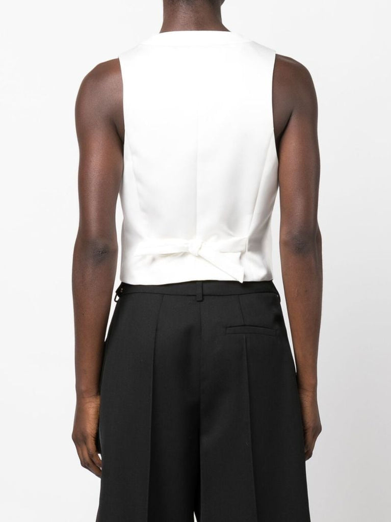 White V-neck Waistcoat