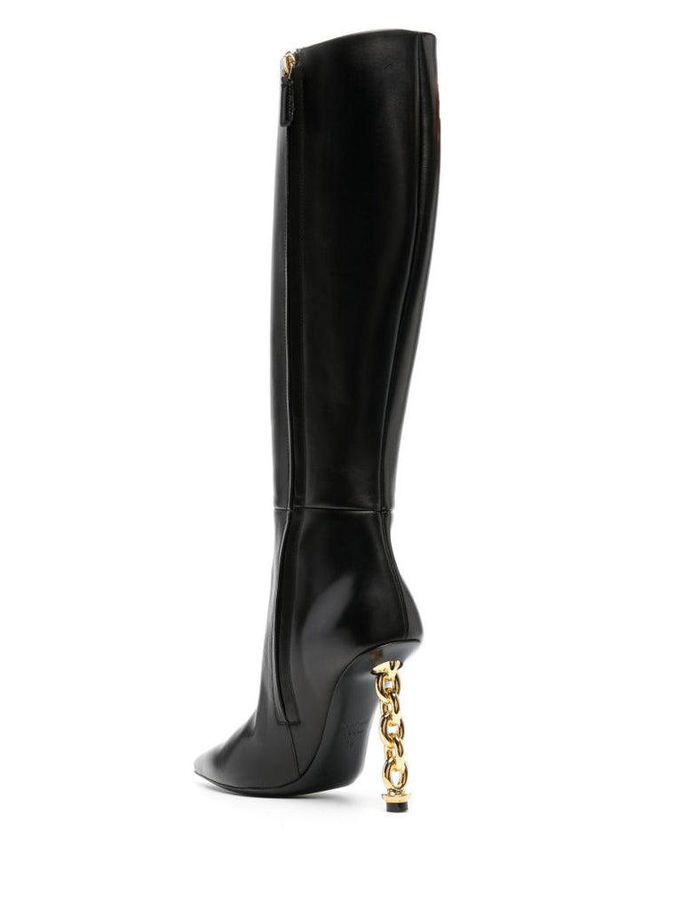 Black 105 Knee-high Leather Boots