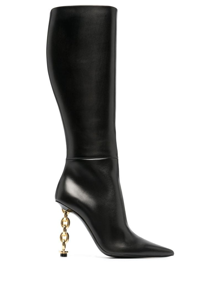 Black 105 Knee-high Leather Boots