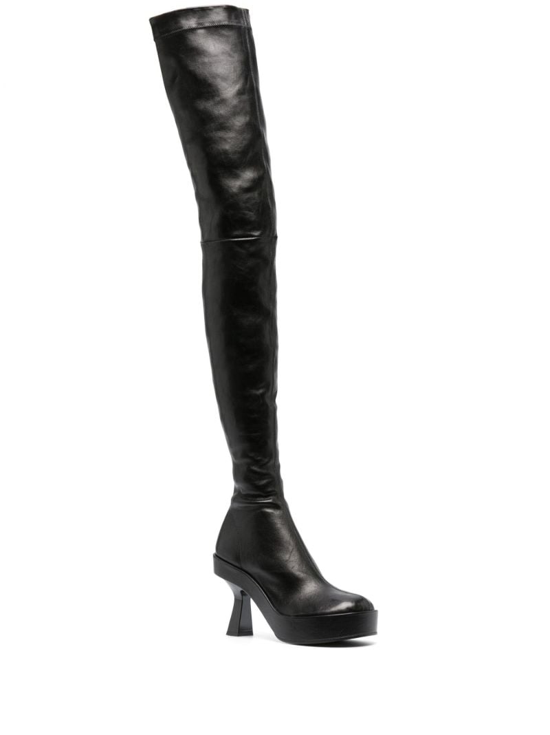 Black 120 Thigh-high Leather Boots