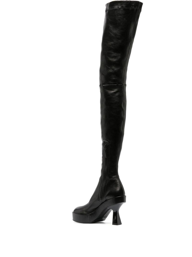 Black 120 Thigh-high Leather Boots