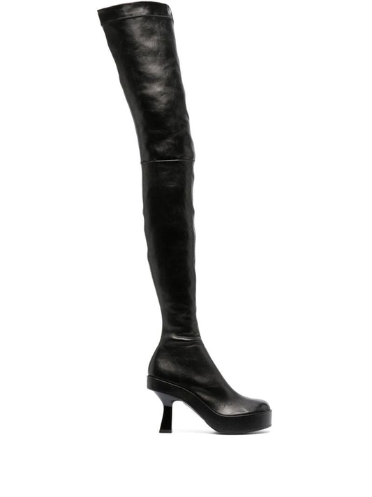 Black 120 Thigh-high Leather Boots