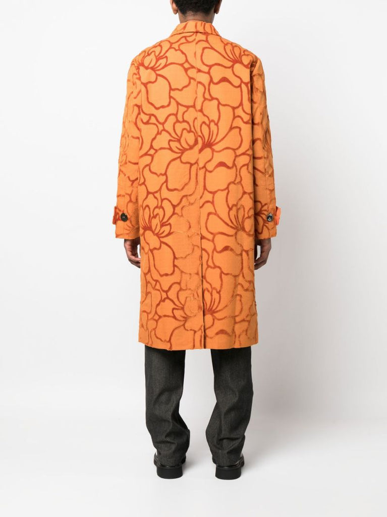 Orange Idris Floral Overcoat