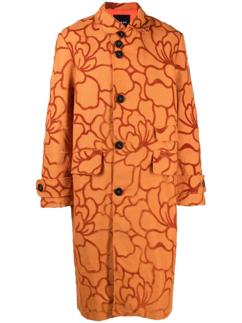 Orange Idris Floral Overcoat