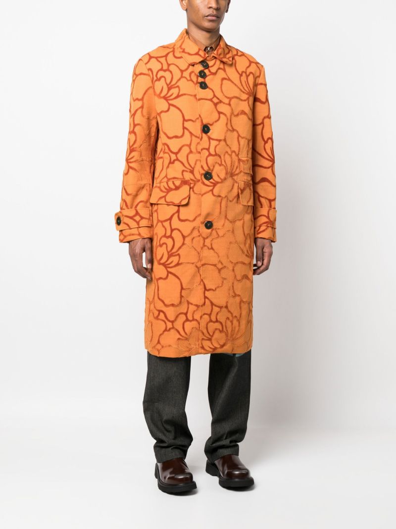 Orange Idris Floral Overcoat