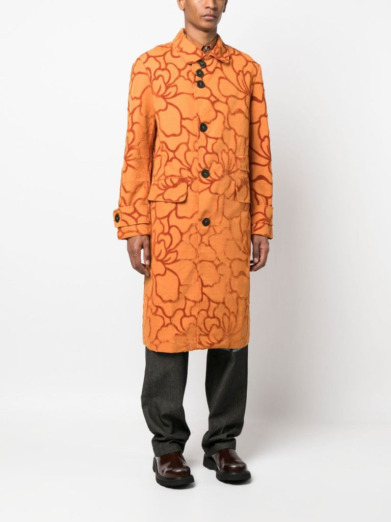 Orange Idris Floral Overcoat