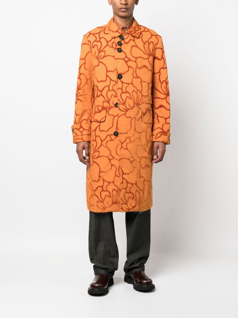 Orange Idris Floral Overcoat