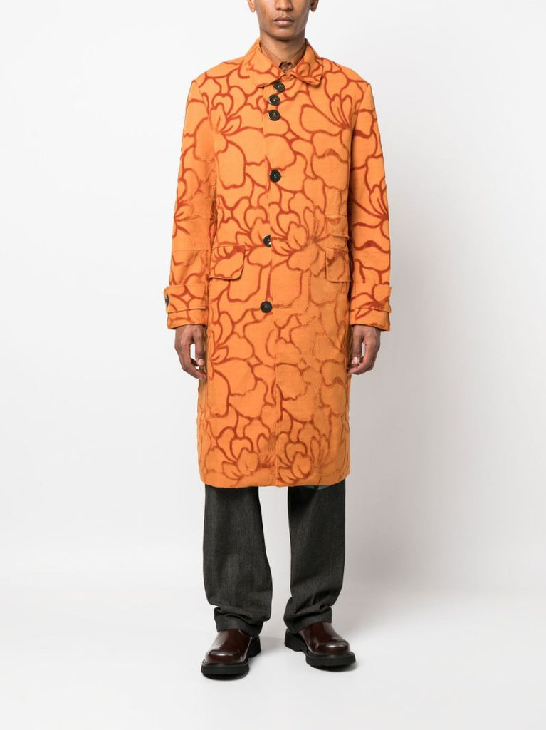 Orange Idris Floral Overcoat